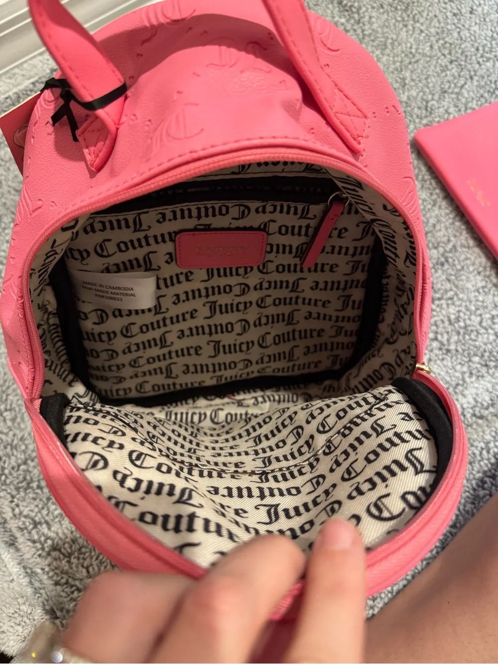 Juicy Couture Hot Pink Mini Backpack with Matching Pouch